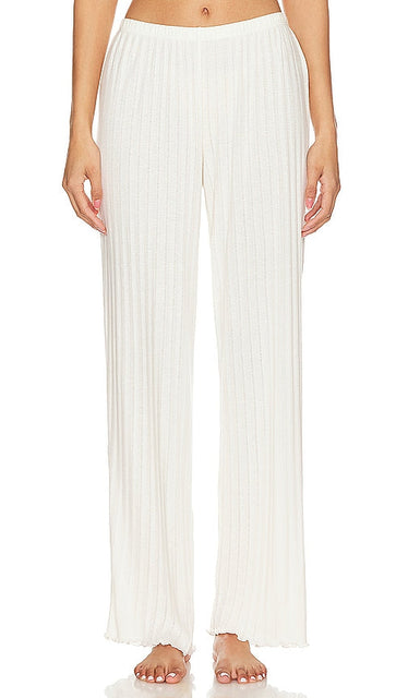 eberjey Pointelle Pant in Ivory - Pantalon eberjey Pointelle en ivoire - eberjey 象牙色网眼长裤 - Eberjey Pointelle-Hose in Elfenbein - eberjey 포인텔 팬츠 - eberjey Pantalone Pointelle in avorio