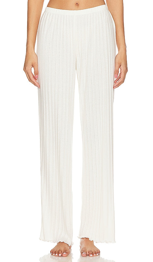 eberjey Pointelle Pant in Ivory - Pantalon eberjey Pointelle en ivoire - eberjey 象牙色网眼长裤 - Eberjey Pointelle-Hose in Elfenbein - eberjey 포인텔 팬츠 - eberjey Pantalone Pointelle in avorio
