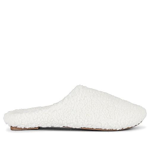eberjey The Sherpa Slipper in White | Ivory Sandals for Women