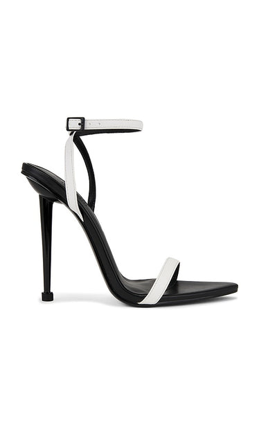 FEMME LA Ford Sandal in Black,White | Noir & Blanc Heeled Sandals for Women