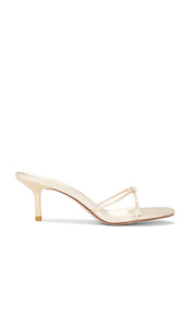 FEMME LA Maeve Slipper in Cream | Champagne Heeled Sandals for Women