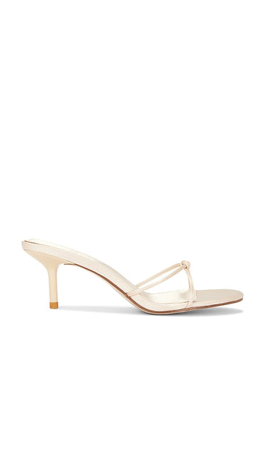 FEMME LA Maeve Slipper in Cream | Champagne Heeled Sandals for Women