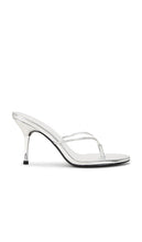 FEMME LA Osaka Sandal in Metallic Silver, grey | Silver Heeled Sandals for Women