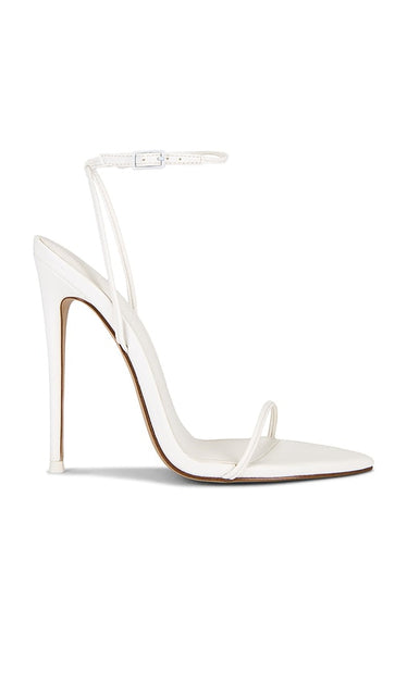 FEMME LA The Andx Sandal in White | Blanc Open Toe Heels for Women