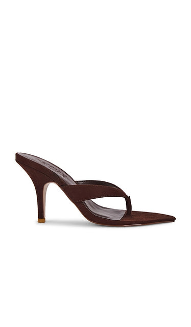 FEMME LA Tokyo Thong Sandal in Brown | Coco Heeled Sandals for Women