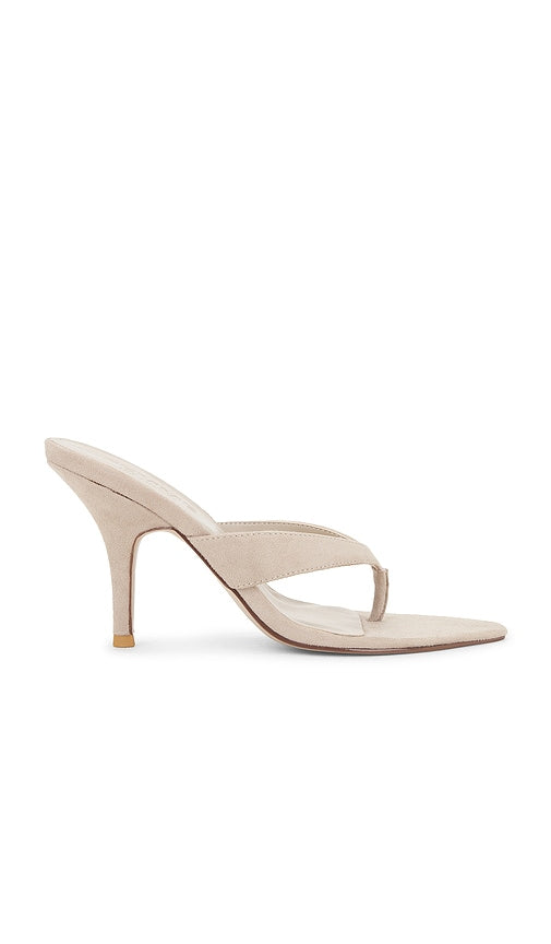 FEMME LA Tokyo Thong Sandal in Nude | Nude Heeled Sandals for Women