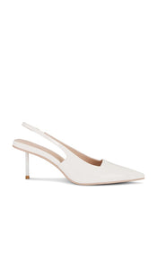 FEMME LA x REVOLVE G55 Kitten Heel in White | White Sling Back Heels for Women