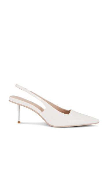FEMME LA x REVOLVE G55 Kitten Heel in White | White Sling Back Heels for Women