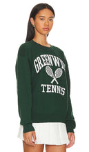 firstport Greenwich Tennis Crewneck Sweatshirt in Dark Green