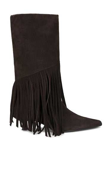Flattered Nick Boot in Chocolate | Chocolate Heeled Boots for Women