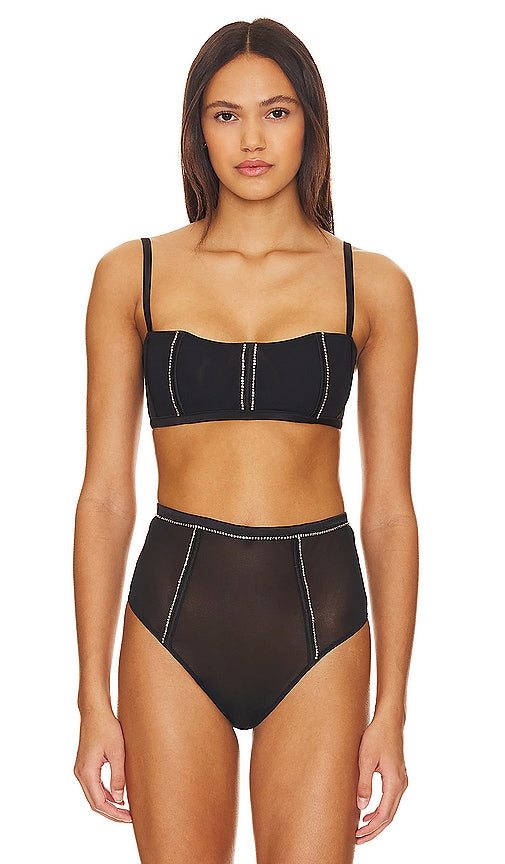 fleur du mal Brilliant Boned Bralette in Black