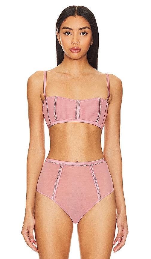 fleur du mal Brilliant Boned Bralette in Rose