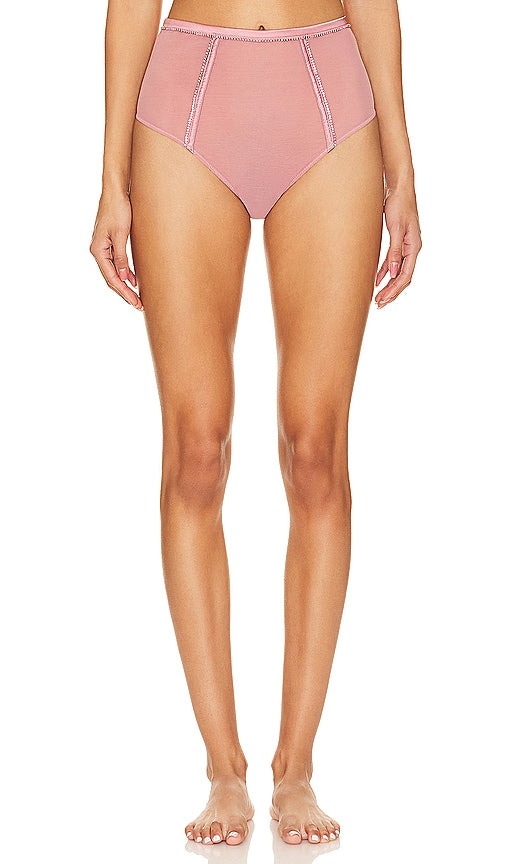 fleur du mal Brilliant High Waist Cheeky in Rose