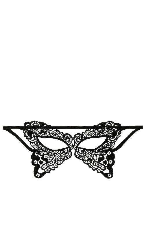 fleur du mal Butterfly Guipure Eye Mask in Black