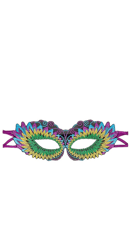 fleur du mal Carnival Embroidery Eye Mask in Purple - fleur du mal Masque pour les yeux brodé de carnaval en violet - fleur du mal 嘉年华刺绣眼罩（紫色） - Fleur du Mal Karnevals-Augenmaske mit Stickerei in Lila - fleur du Mal 카니발 자수 아이 마스크 퍼플 - fleur du mal Maschera per gli occhi ricamata di Carnevale in viola