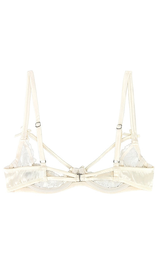 fleur du mal Charlotte Lace Peakaboo Bra in Ivory