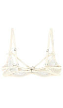 fleur du mal Charlotte Lace Peakaboo Bra in Ivory