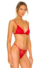 fleur du mal Charlotte Lace Triangle Bra in Red