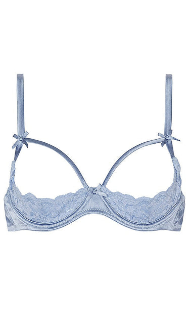 fleur du mal Charlotte Peekaboo Bra in Baby Blue - fleur du mal Soutien-gorge Charlotte Peekaboo en Bleu Bébé - Fleur du mal Charlotte Peekaboo 淡蓝色文胸 - fleur du mal Charlotte Peekaboo BH in Babyblau - fleur du Mal Charlotte 피카부 브라 베이비 블루 색상 - fleur du mal Reggiseno Charlotte Peekaboo in baby blue