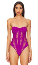 fleur du mal Cupped Bodysuit in Purple