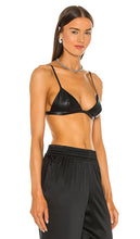 fleur du mal Faux Leather Triangle Bra in Black