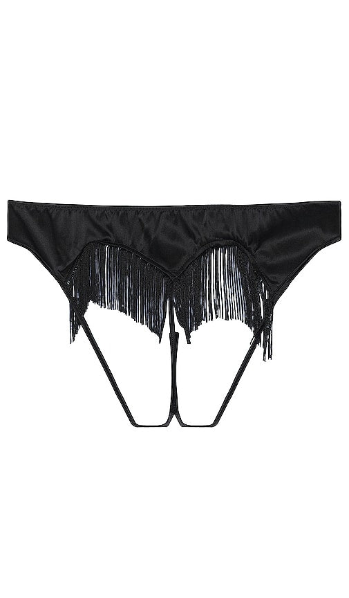 fleur du mal Heart Shaped Ouvert Panty W/ Fringe in Black - fleur du mal Culotte Ouverte En Forme De Coeur Avec Frange en Noir - fleur du mal 黑色流苏心形 Ouvert 内裤 - fleur du mal Ouvert-Höschen in Herzform mit Fransen in Schwarz - fleur du Mal 하트 모양의 우베르 팬티 W/ 프린지 블랙 색상 - fleur du mal Mutandina aperta a forma di cuore con frange in nero