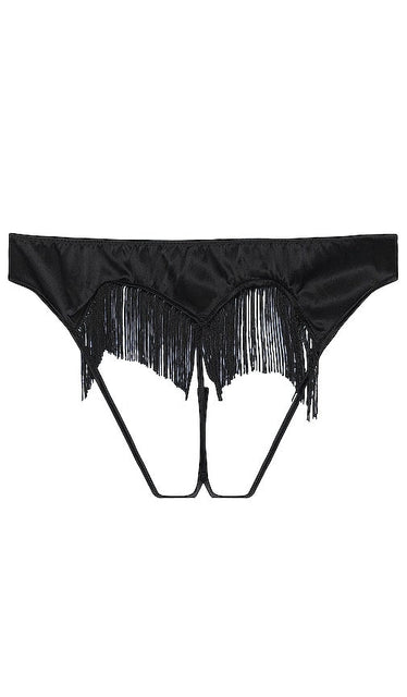 fleur du mal Heart Shaped Ouvert Panty W/ Fringe in Black - fleur du mal Culotte Ouverte En Forme De Coeur Avec Frange en Noir - fleur du mal 黑色流苏心形 Ouvert 内裤 - fleur du mal Ouvert-Höschen in Herzform mit Fransen in Schwarz - fleur du Mal 하트 모양의 우베르 팬티 W/ 프린지 블랙 색상 - fleur du mal Mutandina aperta a forma di cuore con frange in nero
