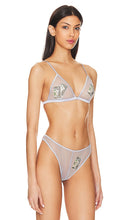 fleur du mal Money Embroidery Bra in Blue