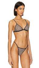 fleur du mal Rhinestone Fishnet Triangle Bra in Black