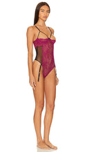 fleur du mal Roxy Peekaboo Garter Bodysuit in Pink