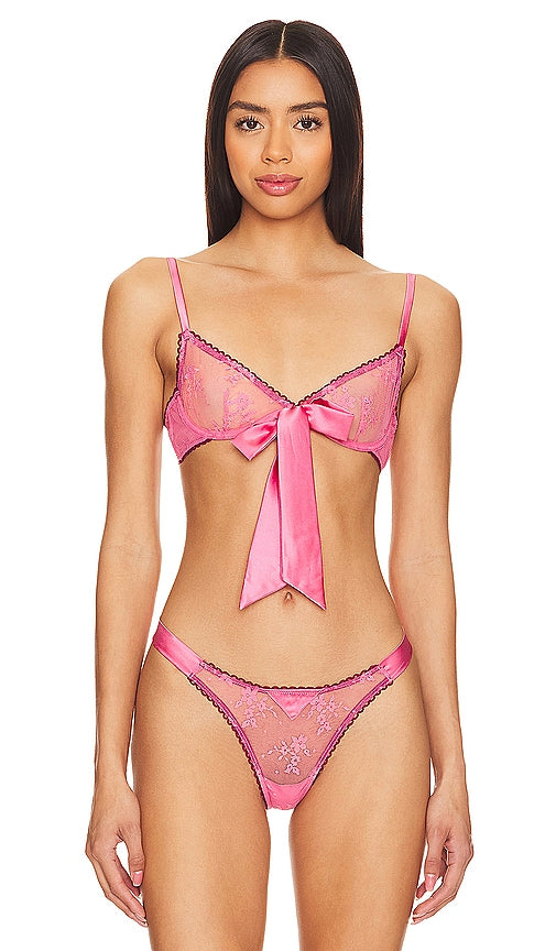 fleur du mal Untie Me Demi Bra in Pink - fleur du mal Untie Me Demi Bra - Rose - fleur du mal Untie Me 粉色半罩杯文胸 - fleur du mal Untie Me Demi-BH in Rosa - fleur du mal Untie Me 데미 브라핑크 색상 - fleur du mal Untie Me Demi Bra in rosa