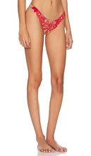 fleur du mal Velvet Lily Embroidery Thong in Red