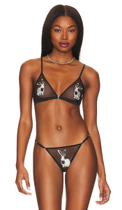 fleur du mal Year of the Rabbit Bralette in Black - fleur du mal Brassière Année du Lapin en Noir - fleur du mal 兔年黑色文胸 - fleur du mal Year of the Rabbit Bralette in Schwarz - fleur du mal 토끼의 해 블랙 브라렛 - fleur du mal Bralette Anno del Coniglio in nero