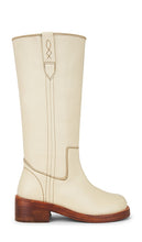 Free People Blaze Pull On Boot in Ivory | Parchment Flat Boots for Women