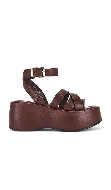 Free People Hazel Flatform Sandal in Brown | Coconut Platform Sandals for Women