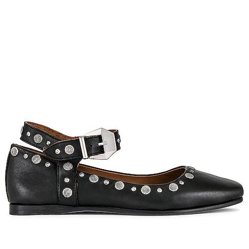 Free People Mystic Mary Jane Flat in Black | Black Ballet Flats for Women