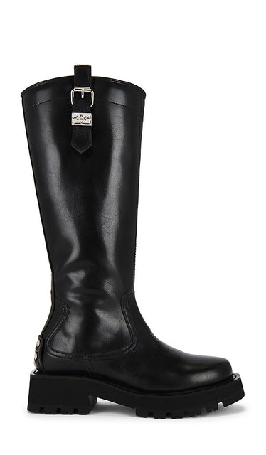 Ganni Studs High Boot in Black | Black Black Boots for Women
