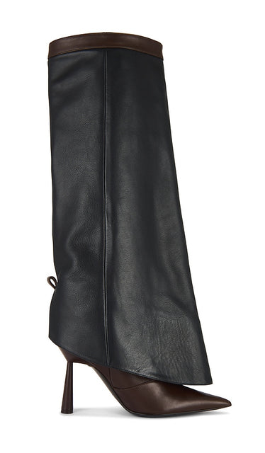 GIA BORGHINI Florence Boot in Black | Black & Brown Heeled Boots for Women