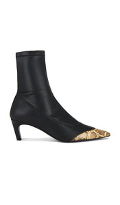 GIA BORGHINI Frances Boot in Black | Black & Python Heeled Boots for Women