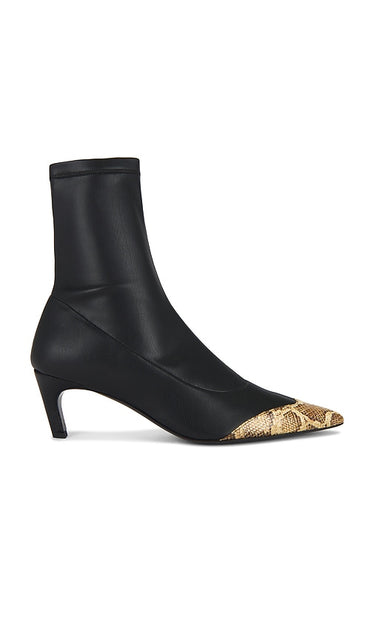 GIA BORGHINI Frances Boot in Black | Black & Python Heeled Boots for Women