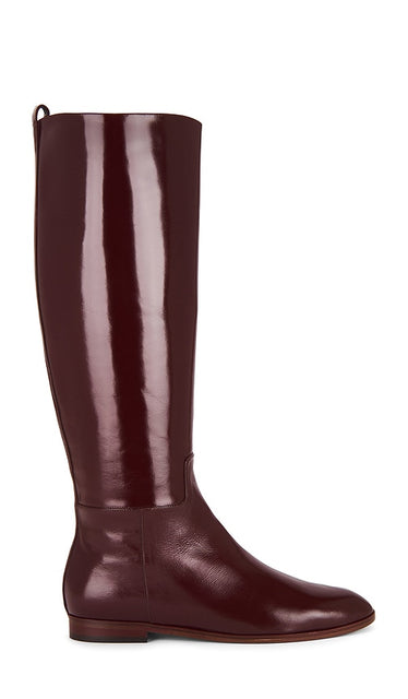 GIA BORGHINI Marta Boot in Burgundy | Burgundy Flat Boots for Women
