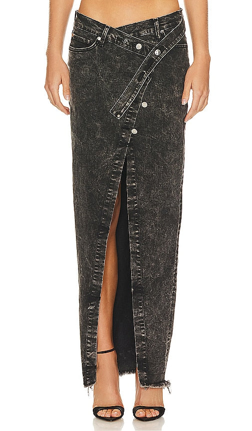 h:ours Gigi Maxi Skirt in Black - h:ours - Jupe longue Gigi en noir - h:ours Gigi 黑色长裙 - h:ours Gigi Maxirock in Schwarz - h:ours 지지 맥시 스커트 - h:la nostra maxi gonna Gigi in nero