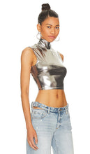 h:ours Katerina Top in Metallic Silver