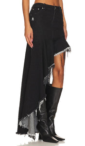 h:ours Lucrecia High Low Maxi Skirt in Black