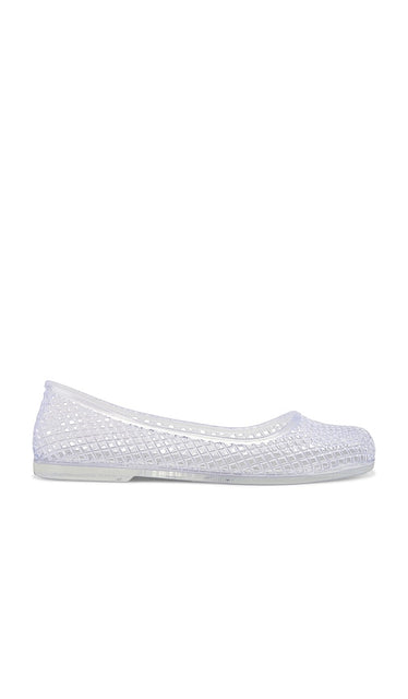 Jeffrey Campbell Day-off Flats in White | Clear Ballet Flats for Women