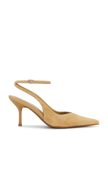 Jeffrey Campbell Executive Pump in Brown | Camel Suede Pump Heels for Women