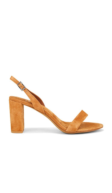 Jeffrey Campbell Go-To Sandal in Tan | Tan Suede Open Toe Heels for Women