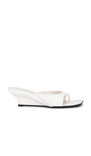 Jeffrey Campbell Honey-Bun Sandal in White | White Patent Wedge Sandals for Women