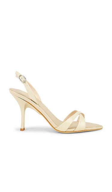 Jeffrey Campbell Marielle Sandal in Beige | Beige Patent Open Toe Heels for Women