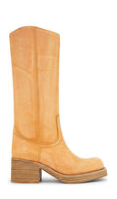 Jeffrey Campbell Reflect Boots in Tan | Orange Distressed Knee-High Boots for Women
